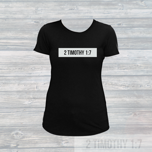 Womens Stamped 2 Timothy 1:7 Swoop T-Shirt