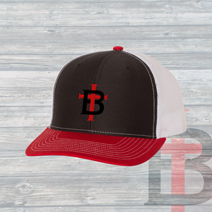 The TB Trucker Hat ~ Black & White & Red