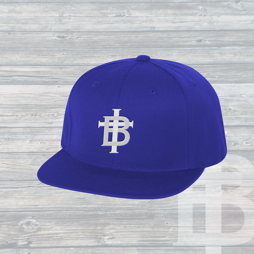 The TB Hat ~ Royal & Great Grey & White Logo